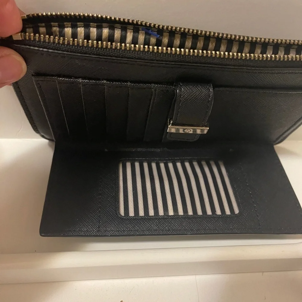 Kate Spade Wallet Wristlet Cedar Street Karolina Rooster Black Leather
